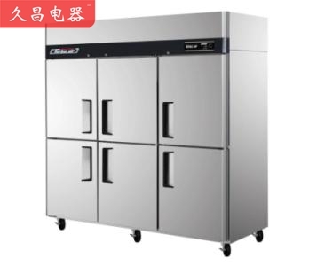 冷藏冷冻双温保鲜柜|六门商用大容量厨房冰箱|大容量立式冷藏冷冻柜